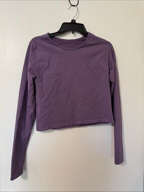 Women’s Long Sleeve Crewneck Top - Purple